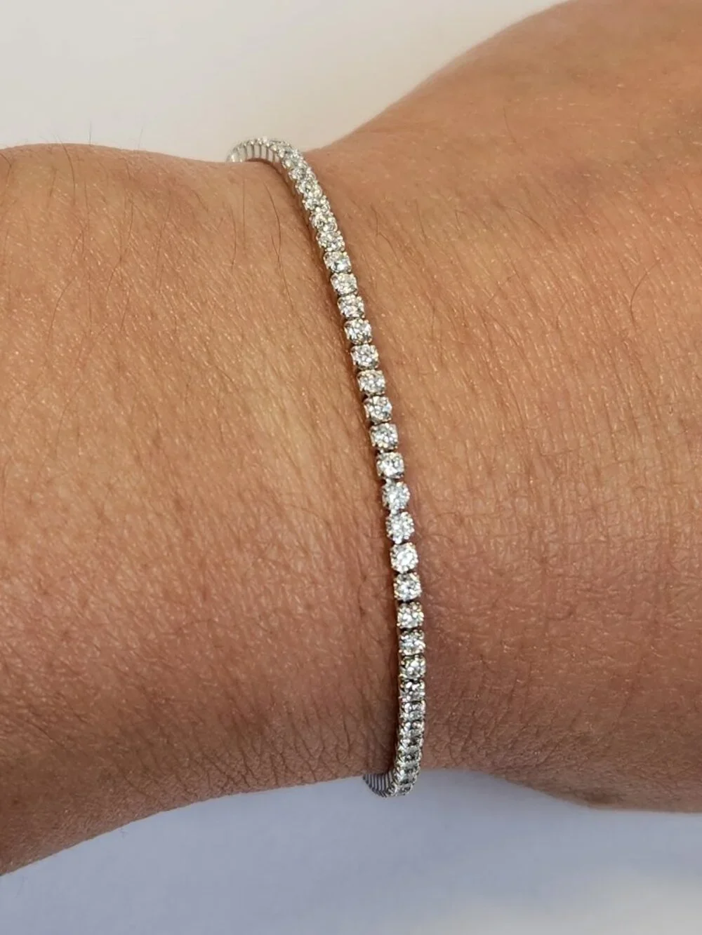 VTG NWOT Swarovski Tennis Bracelet 925 Sterling Silver 7